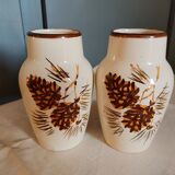 Paire de vases anciens Estampillés LONGCHAMPS - 15 cm