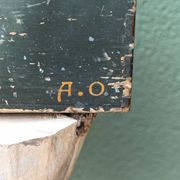 Old wooden travel trunk