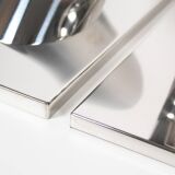 Set of three large sculptural vintage chrome metal wall lights