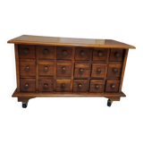 Trade furniture, apothecary in oak, late 19th century.