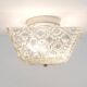 J.T. Kalmar Square Applique Ceiling Light in Brass and Textured Glass, 1950s
