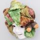 Vintage earthware commedia mask, florence