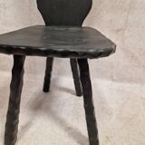 Black wooden brutalist chair