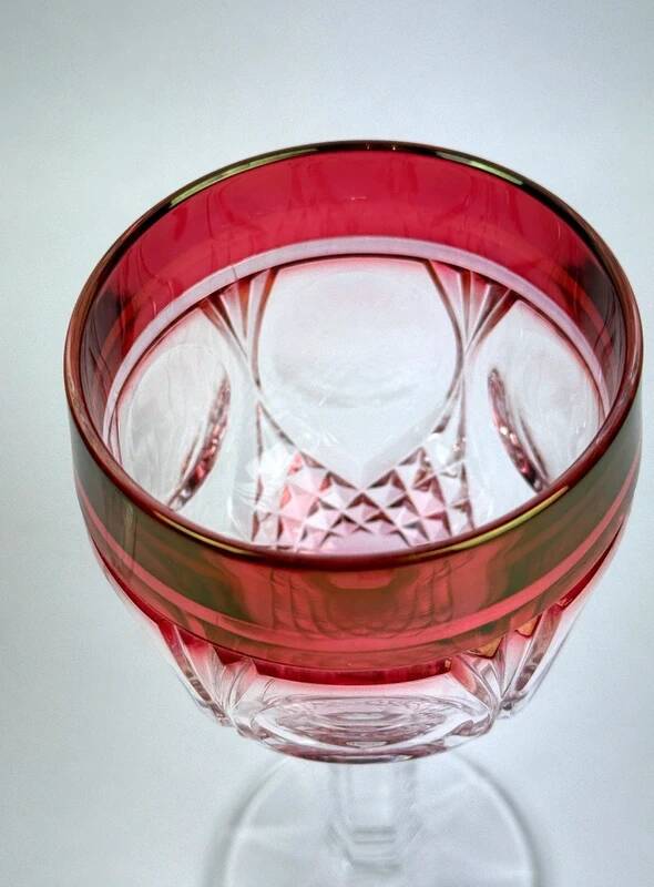 Set of 2 new two-tone Nachtmann Amaris crystal Rhine wine glasses