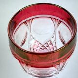 Set of 2 new two-tone Nachtmann Amaris crystal Rhine wine glasses