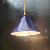 Enameled sheet metal cone pendant light