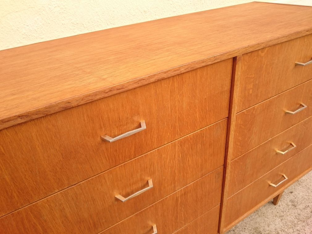 Large vintage light oak dresser