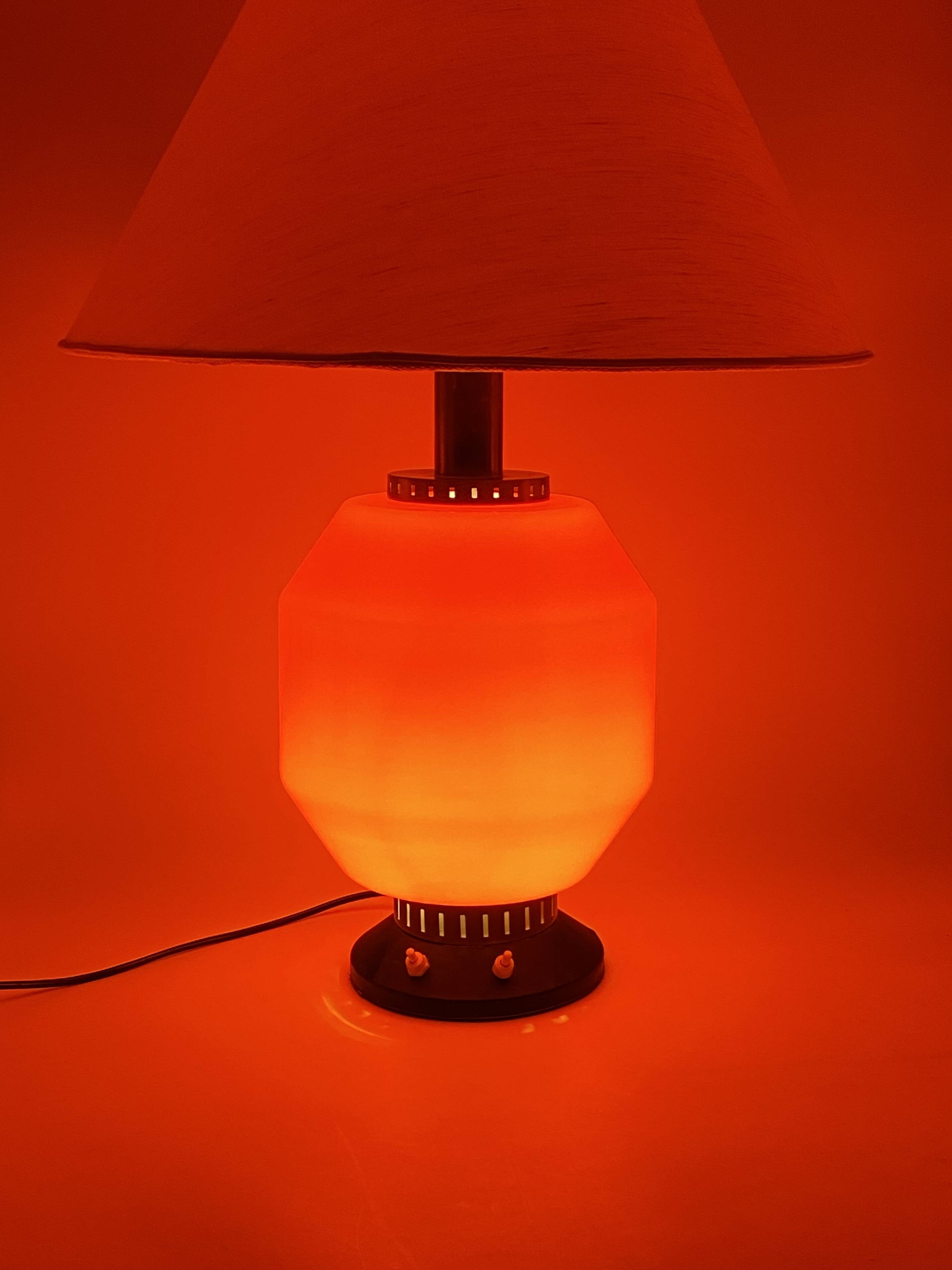 Space Age orange glass table lamp base, Italy 1960s