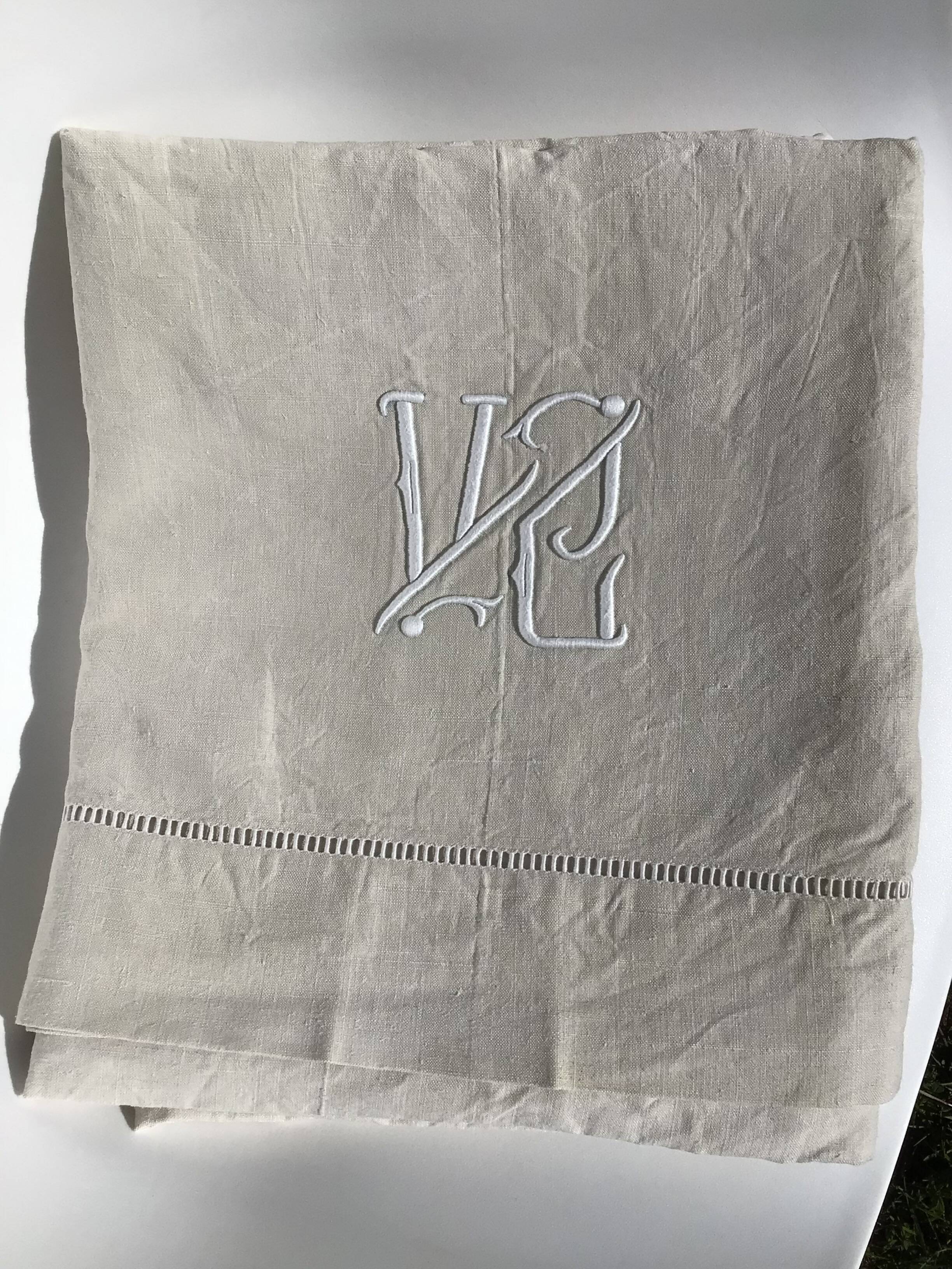 New pure linen sheet embroidered with VC day scale