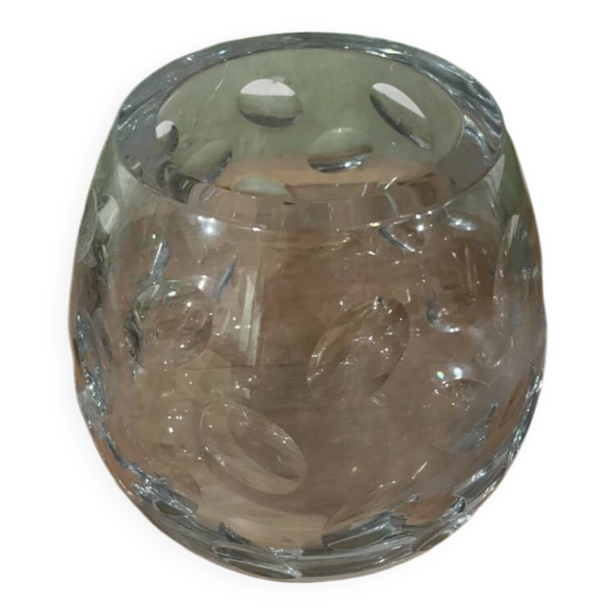 Cluny crystal round vase Christofle