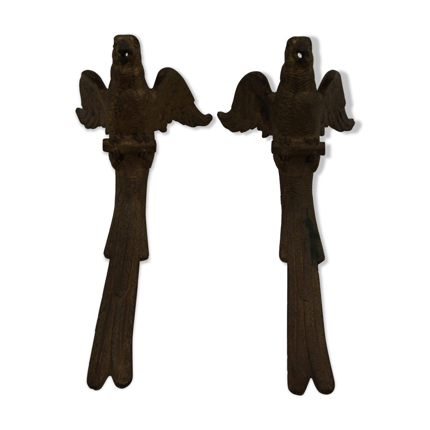 Ornements frontons bronze oiseaux ancien
