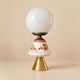 Carrie — Table lamp in white opal, floral ceramic and gilded brass.