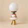 Carrie — Table lamp in white opal, floral ceramic and gilded brass.