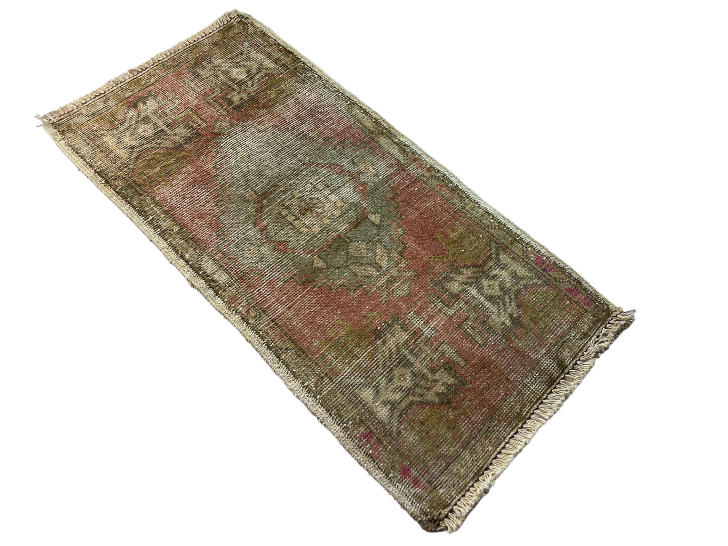 VINTAGE TURKISH PASTEL MINI RUG , 101 x 51 cm
