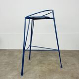 Pair of Pascal Mourgue bar stools, Lune D'Argent model, Fermob, 1980s