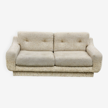 Sofa by Jaques Charpentier. Beige “heather” fabrics. France, circa 1970.