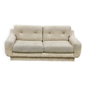 Sofa by Jaques Charpentier. Beige “heather” fabrics. France, circa 1970.