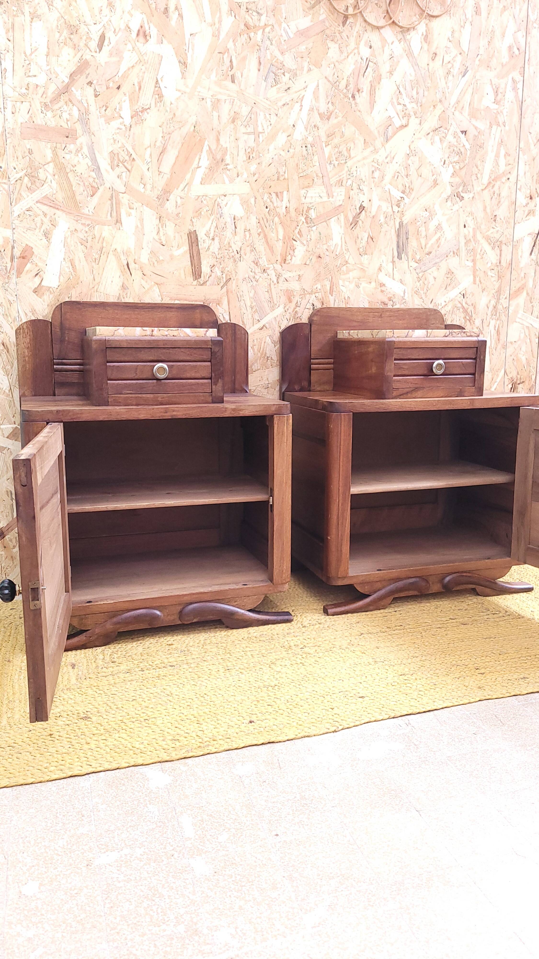 Pair of Art Deco bedside tables
