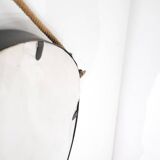 Vintage round steel mirror, Italy, 1970s.