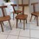Suite of 4 rustic chairs from the 70/80's