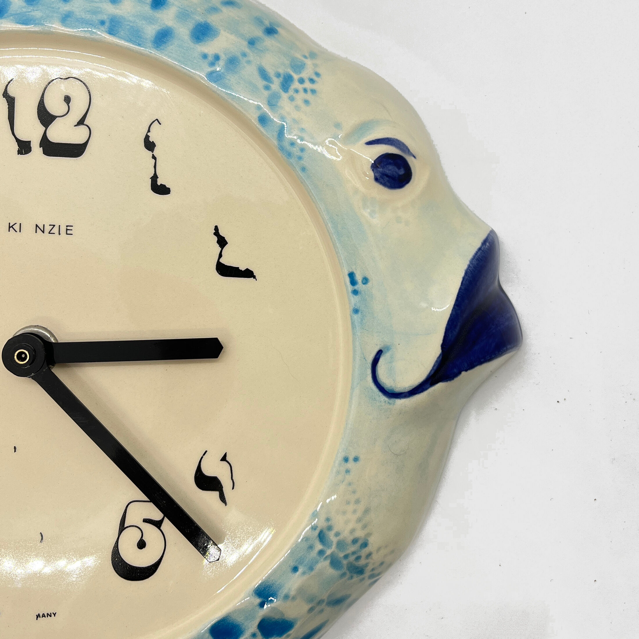 Popart fish-shaped wall clock, Kienzle, Germany, 1980s