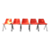 5 orange plastic chairs by Robin Day for Hille