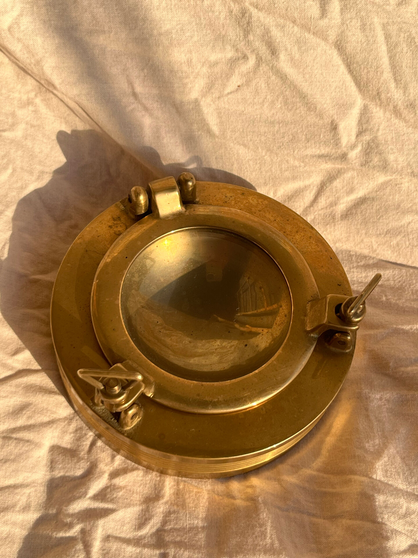 Vintage Porthole Ashtray in Brass