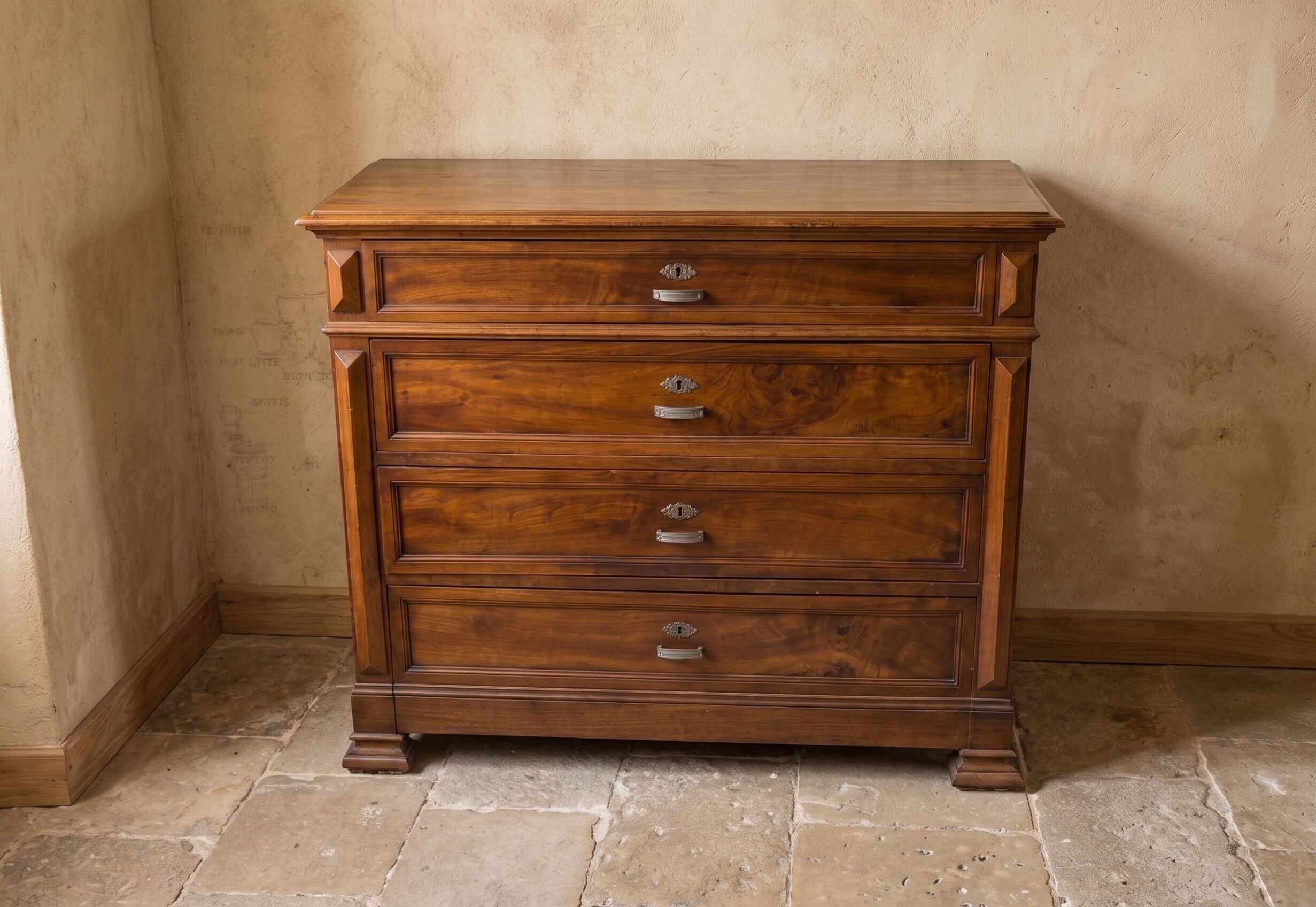 Meuble Commode ancienne bois 4 tiroirs