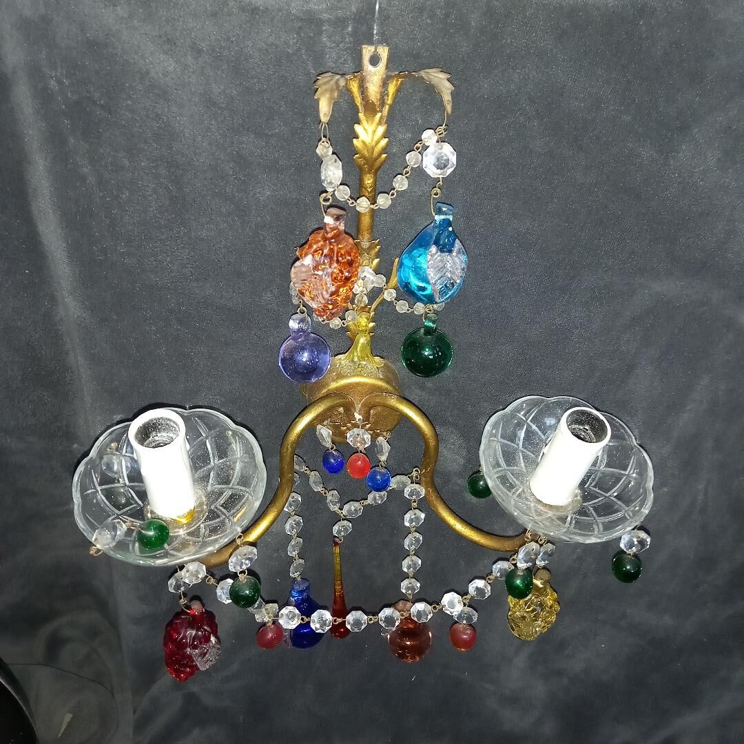 Set wall lamps of murano decor fruit cluster