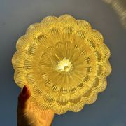 Vintage amber moulded glass wall or ceiling light globe