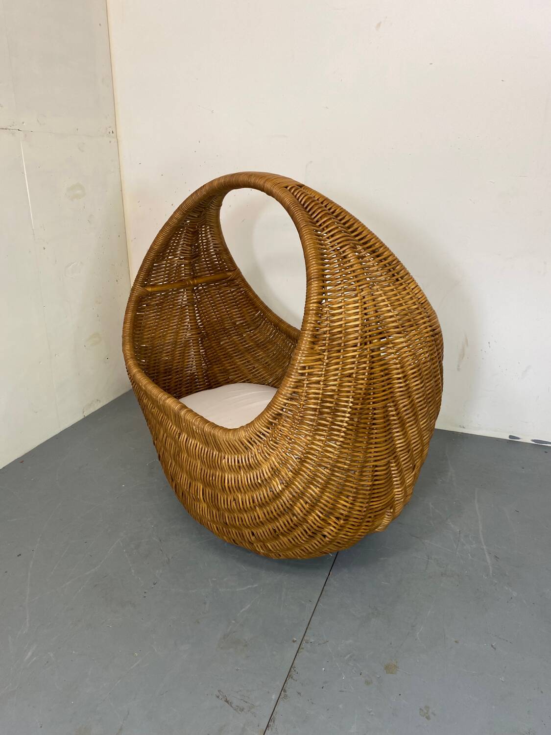 Vintage Wicker and Bamboo Basket Baby Bed  Netherlands, 1960s