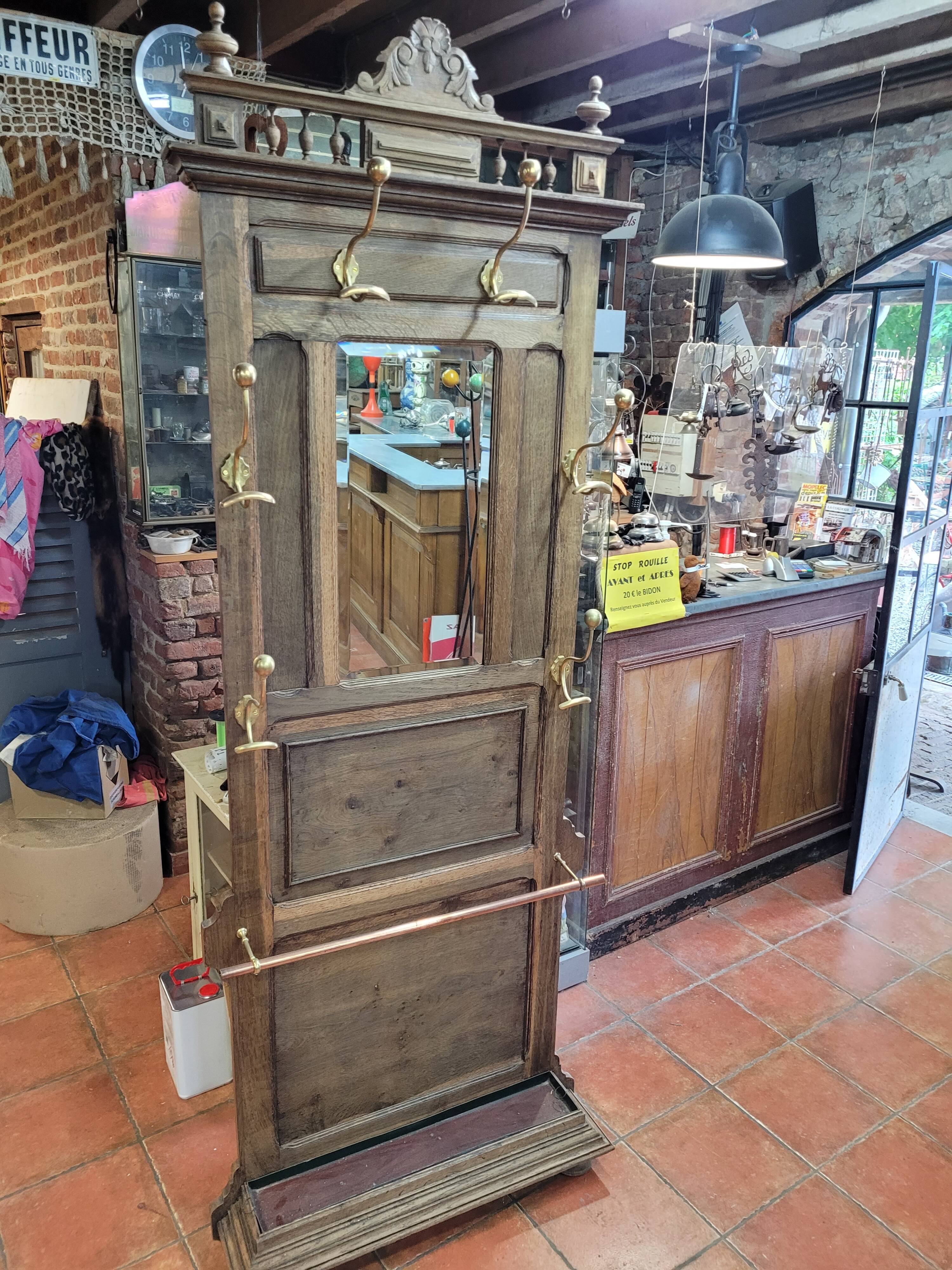 Oak coat rack