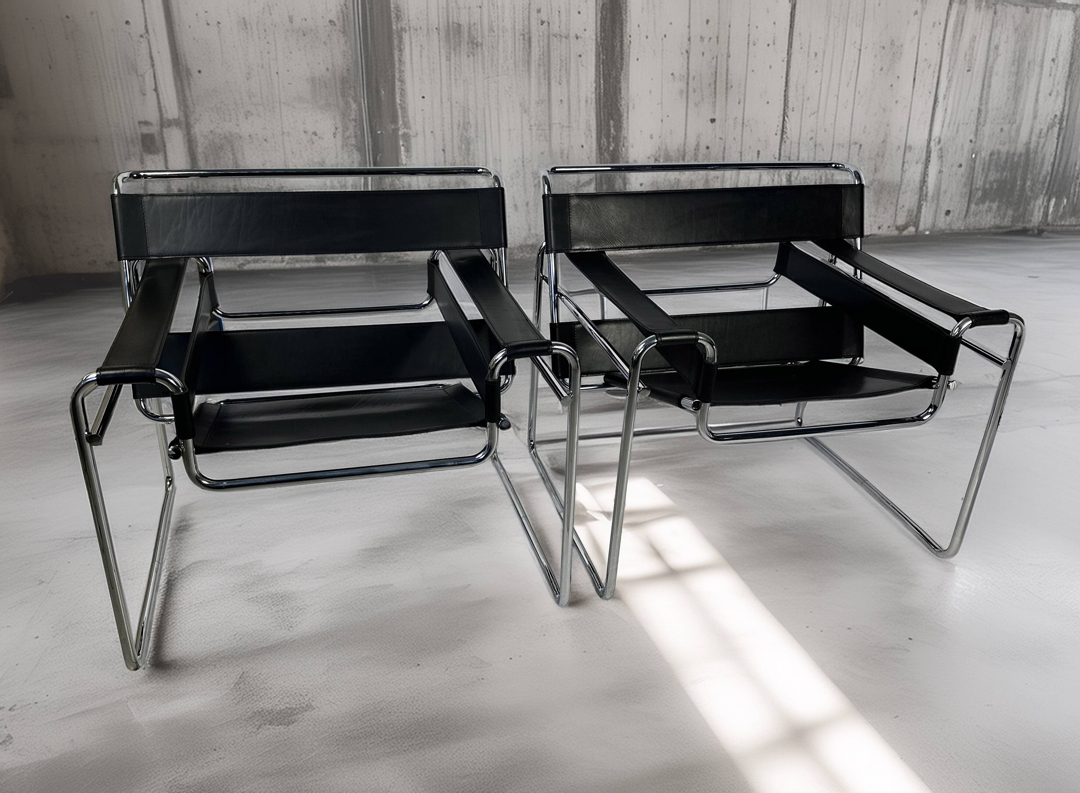 Vintage Wassily chair pair by Marcel Breuer