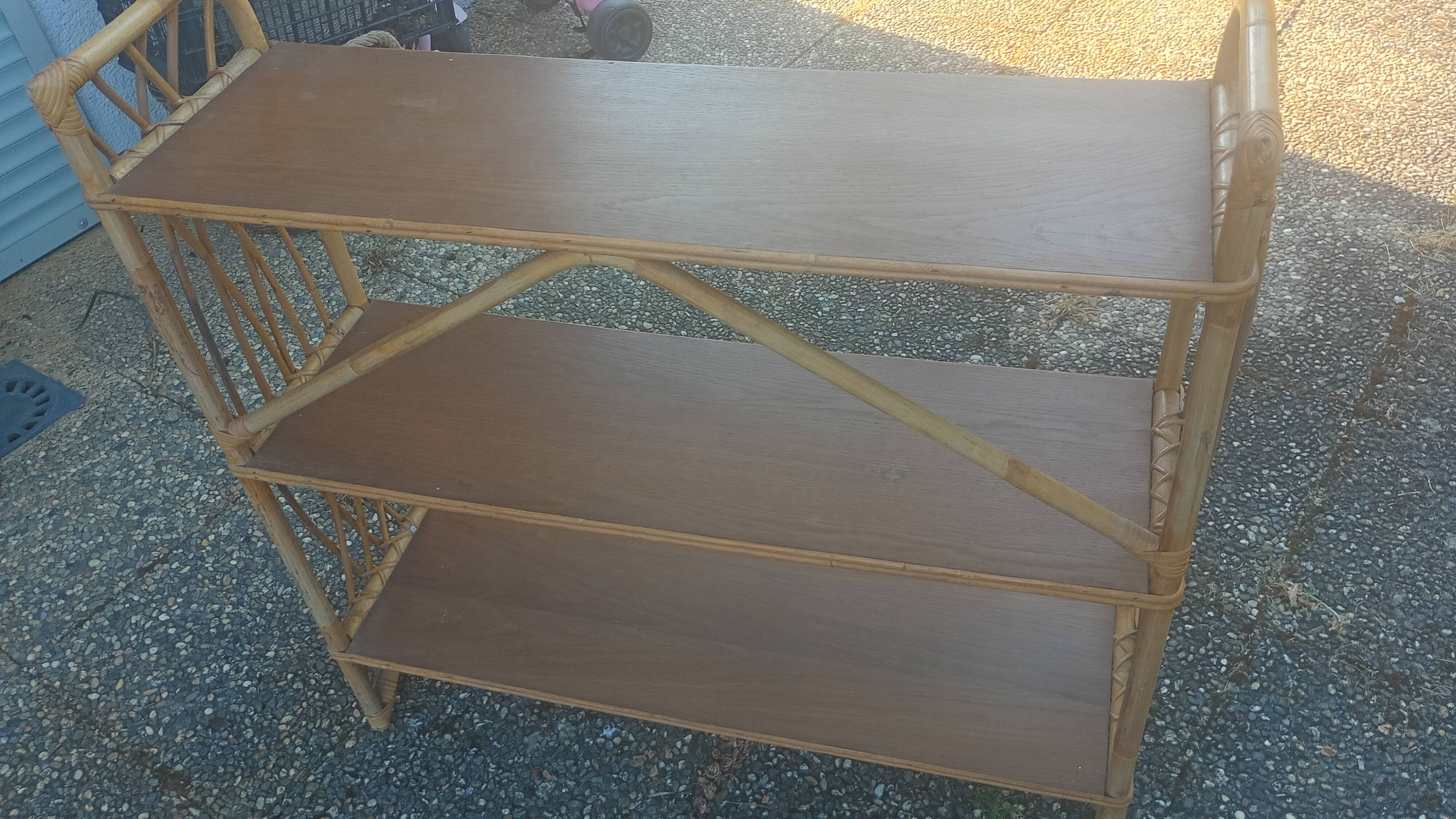 Rattan shelf