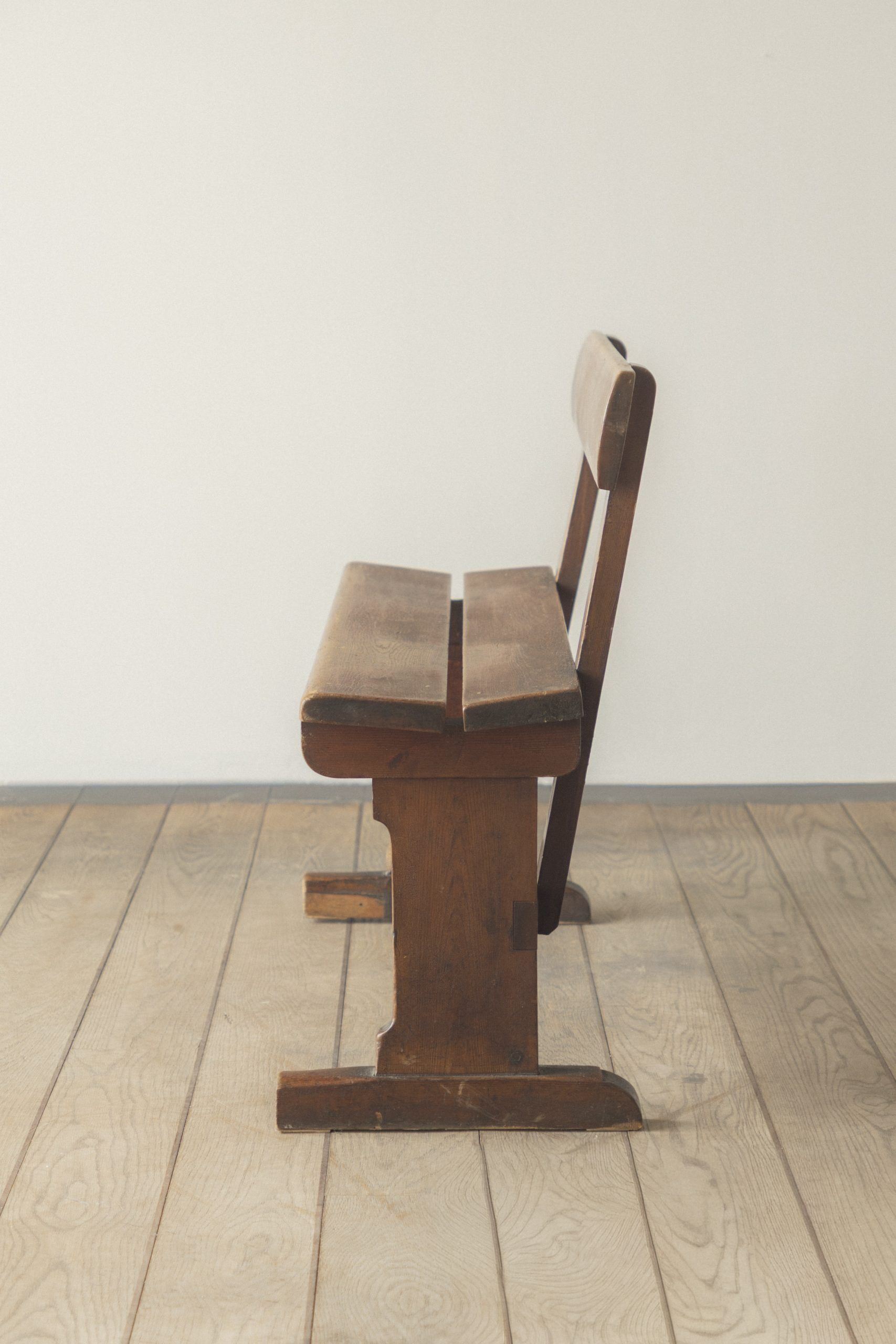 Solid oak Danish school bench