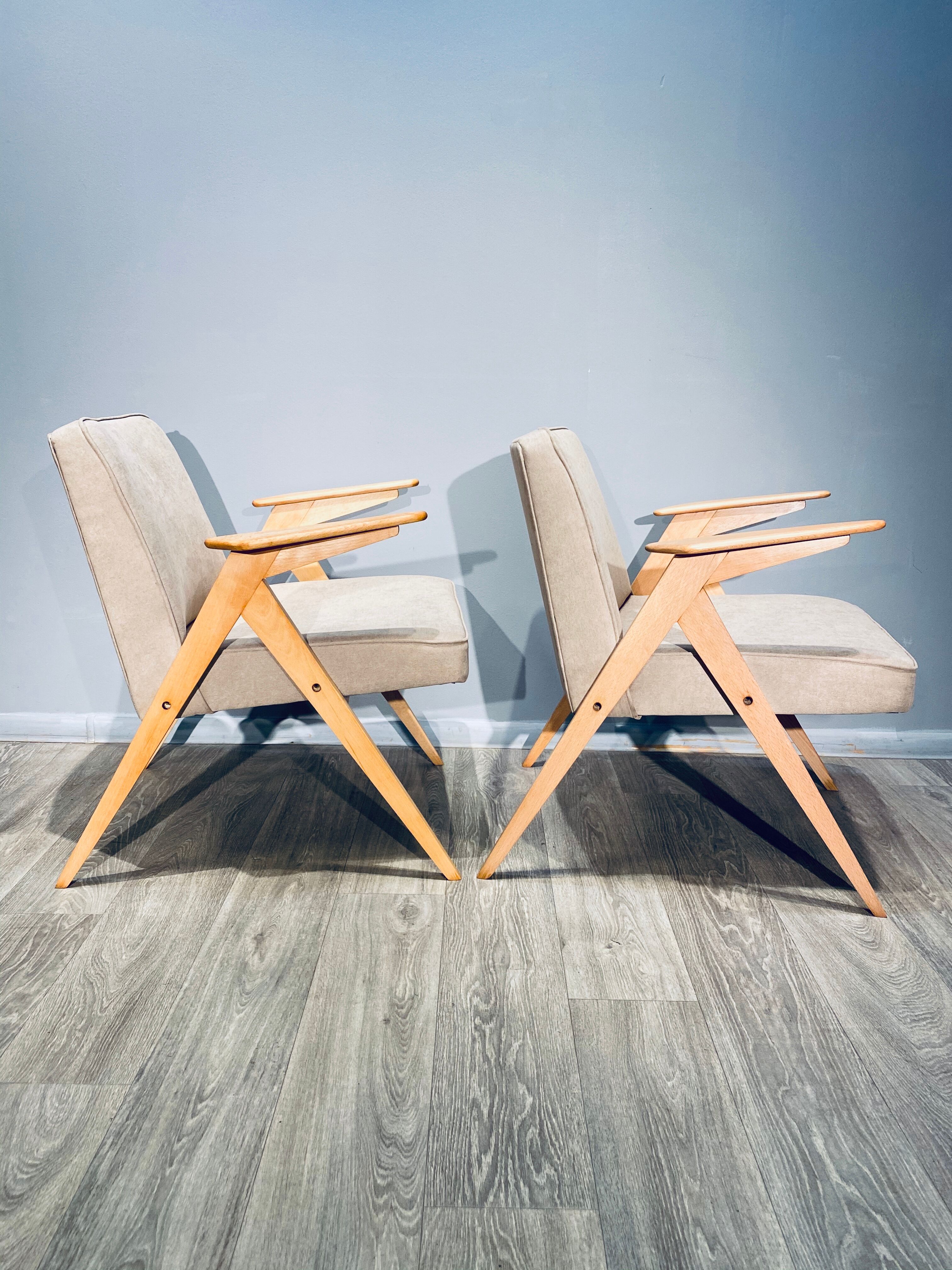 Pair of armchairs "Bunny" Proj. Józef Chierowski "Bunny" 1960'