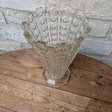 Ancien vase en verre pressé style art deco sklo union