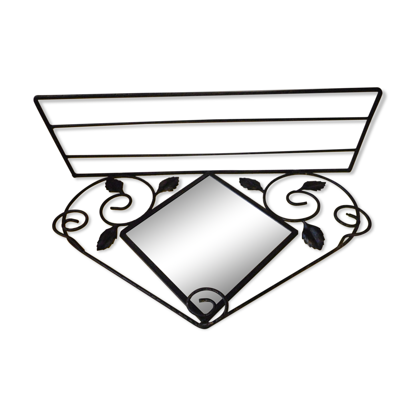 Wall coat door with mirror and storage shelf - 1960