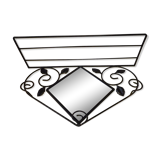 Wall coat door with mirror and storage shelf - 1960