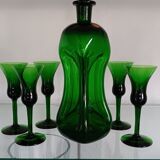 Kluk Kluk carafe by Jacob E.Bang - Holmegaard and 5 liqueur glasses