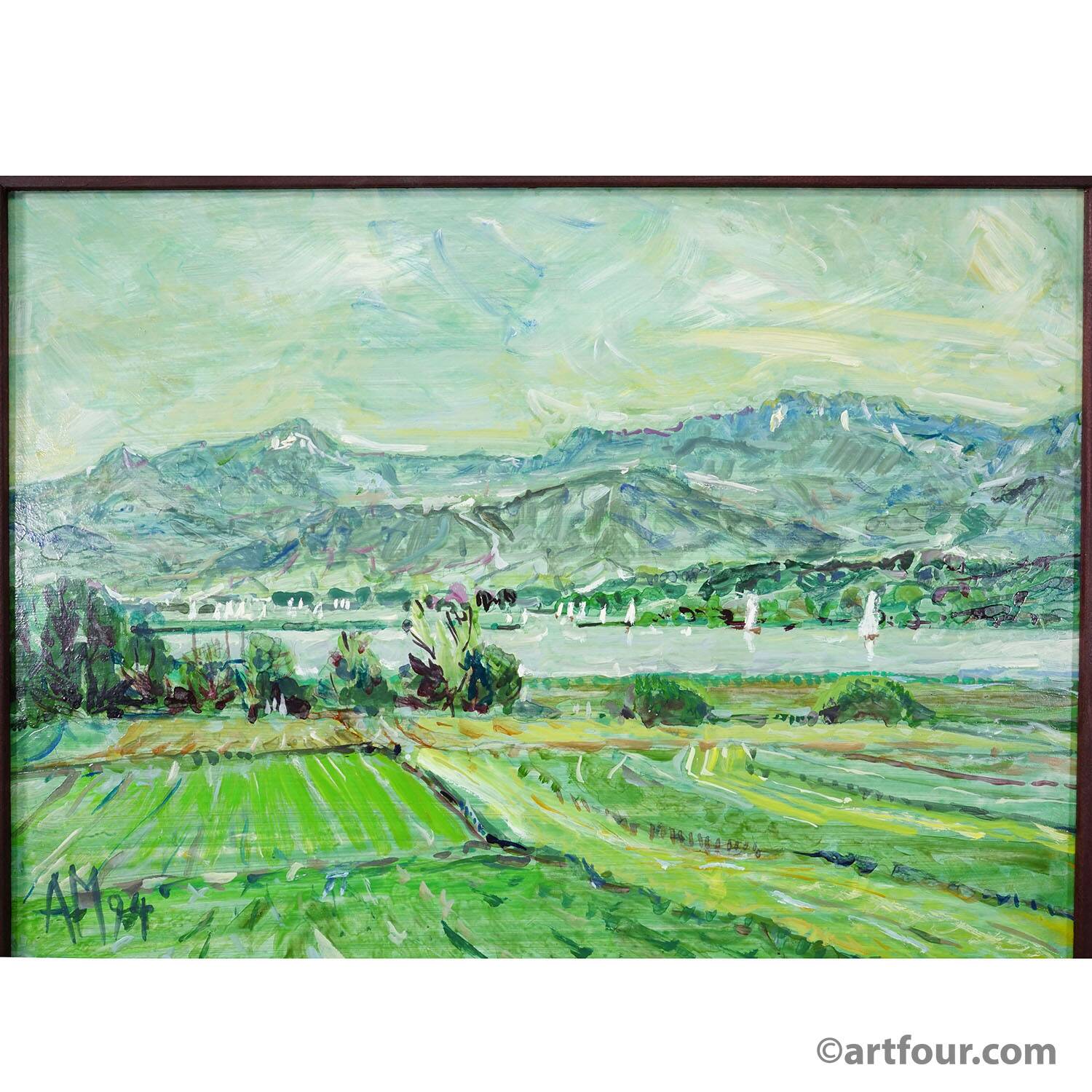 Alexander Michael - oil painting Chiemsee near Hochstaedt, 1994