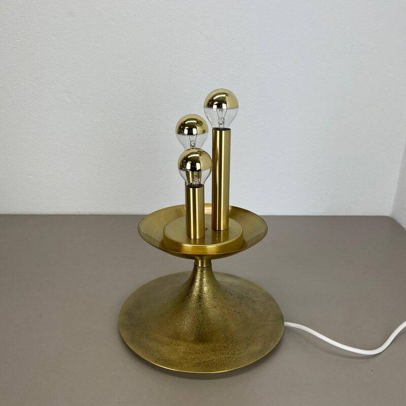Large Hollywood Regency brass globe table lamp, Italy 1970s