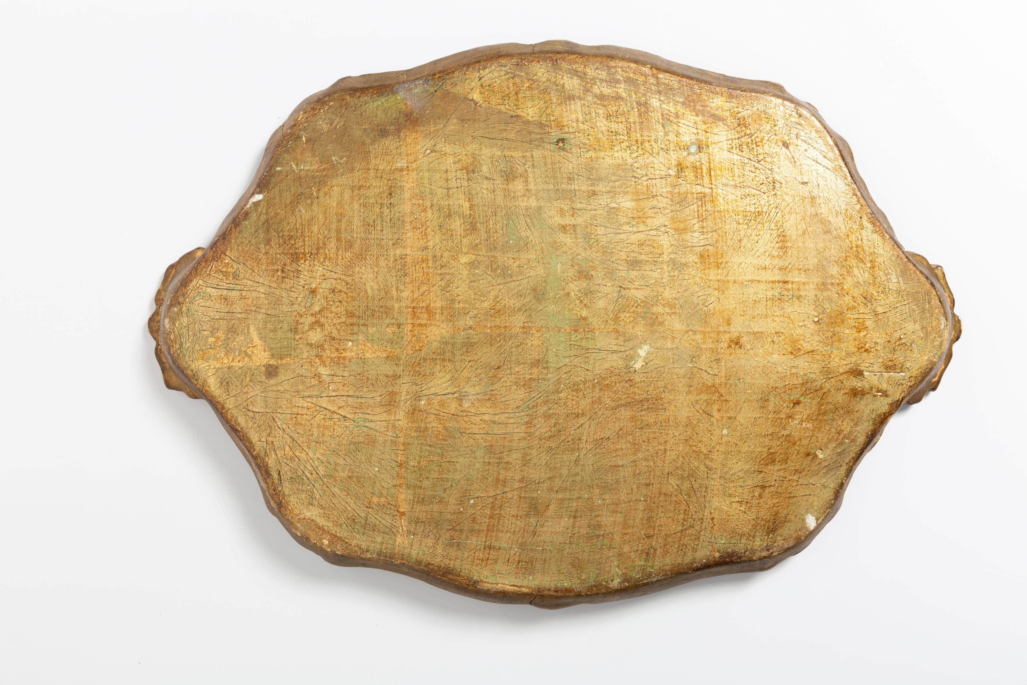 Vintage beige wooden decorative plate, Italy, 1960s