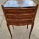 Pair of Louis XV bedside tables, early 20th century, marquetry and marble