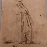 Giuseppe Angelelli 1803-1844. ink drawing on paper, study of women in Egypt