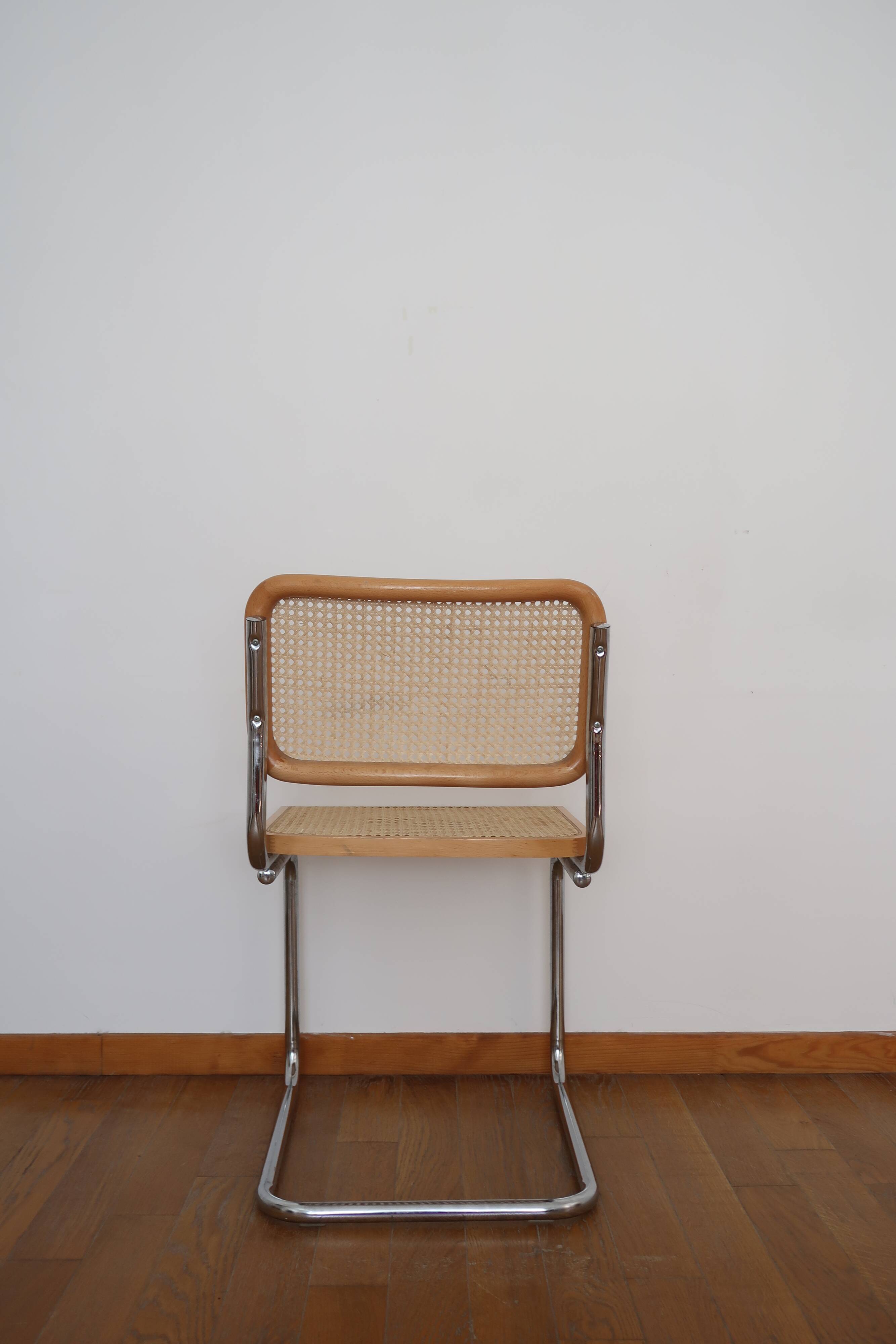 4 chairs cannage and chrome