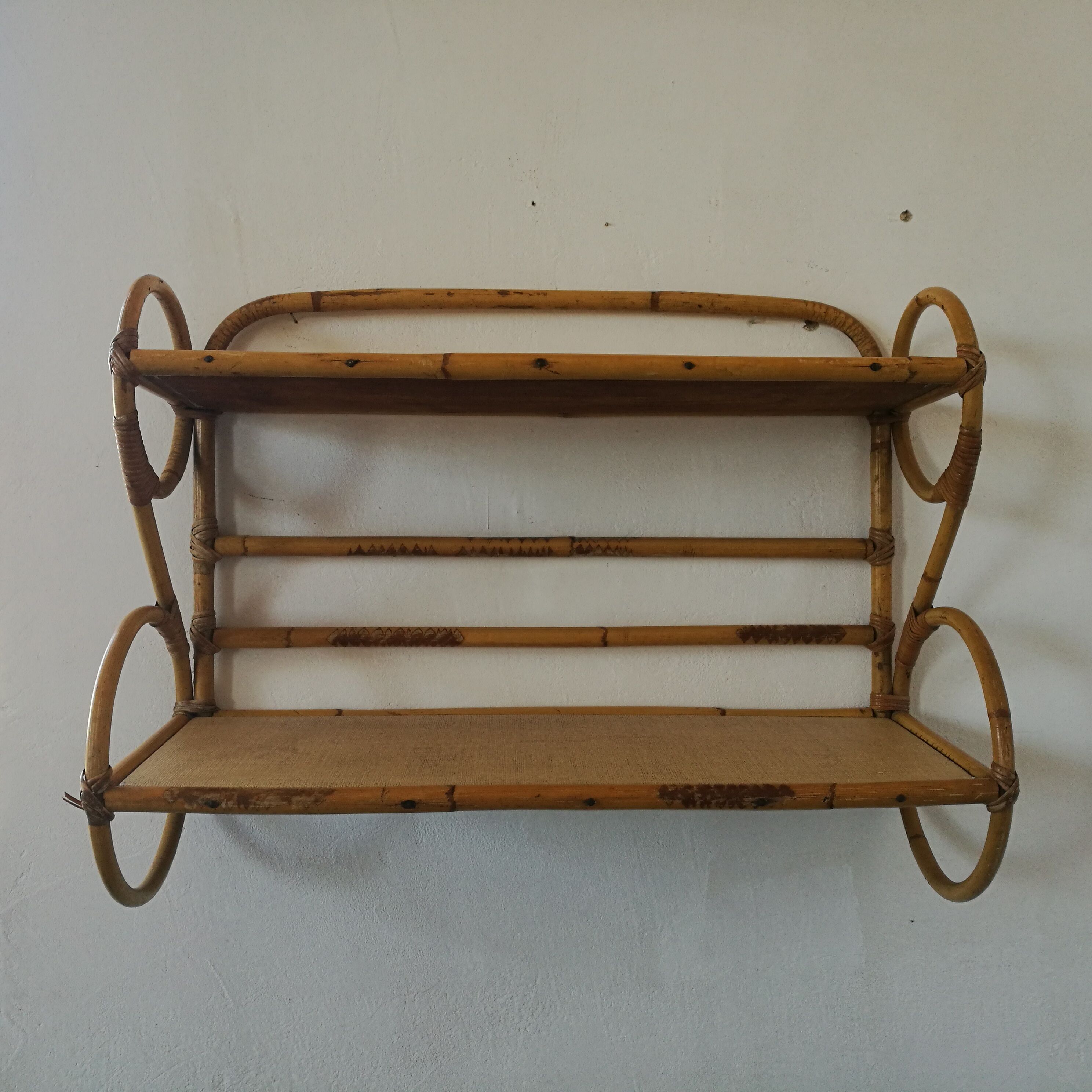Rattan shelf