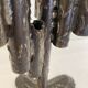 Brutalist Iron Textured Hand Forged Candleholder, Mid-century Modern, 1960s