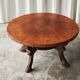 Table basse mid-century bois massif cuir