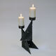Scandinavian Brutalist Metal Candleholder for Two Candles 1970s